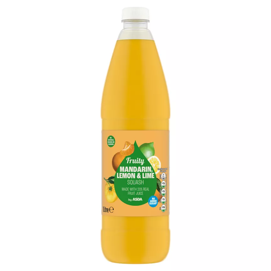 ASDA Fruity Mandarin, Lemon & Lime Squash 1 Litre