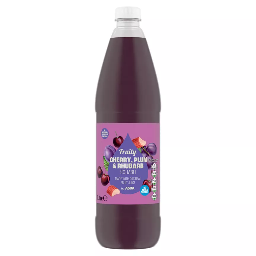 ASDA Fruity Cherry, Plum & Rhubarb Squash 1 Litre