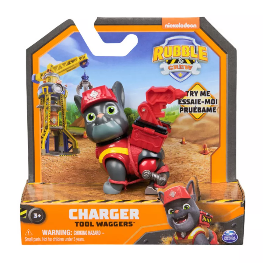 Rubble & Crew Charger Tool Wagger Action Figure with Construction Toy Tools Backpack, Pretend Play Kids Toys