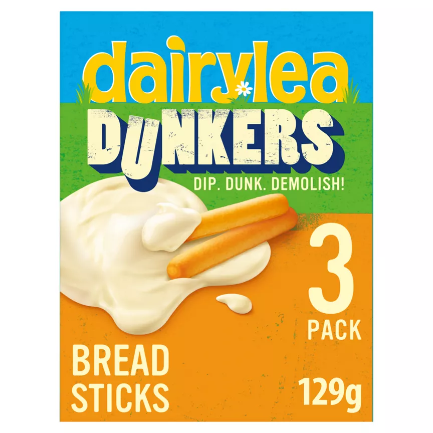 Dairylea Dunkers Bread Sticks Cheese Snacks 3 x 43g (129g) - Image 1