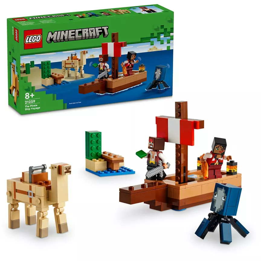 LEGO Minecraft The Pirate Ship Voyage Building Toy Set 21259