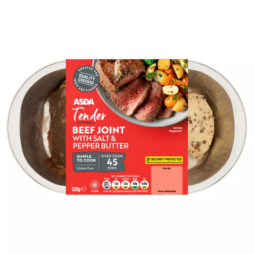 ASDA Tender Beef Joint with Salt & Pepper Butter 520g