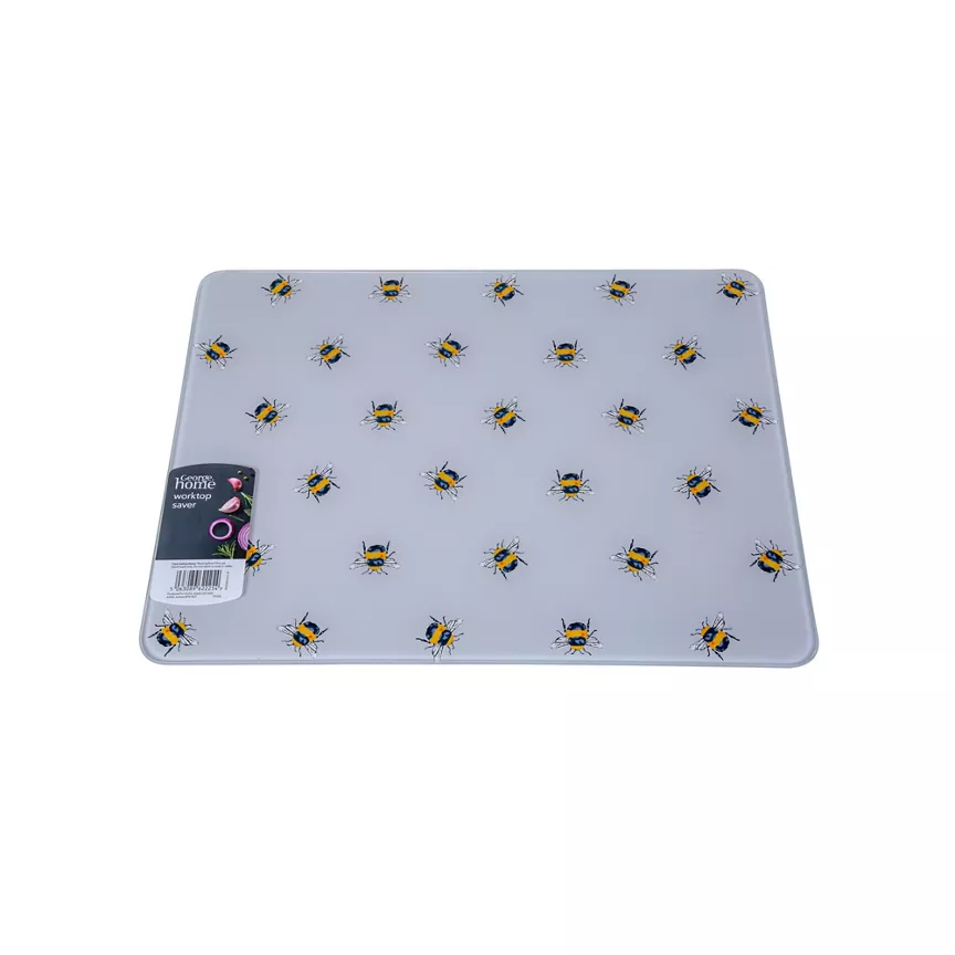 George Home Yellow & White Glass Bees Worktop Saver