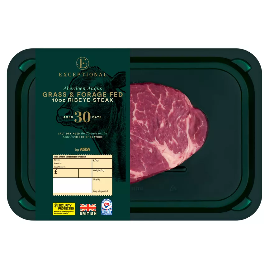 Exceptional by ASDA Aberdeen Angus Grass & Forage Fed 10oz Ribeye Steak