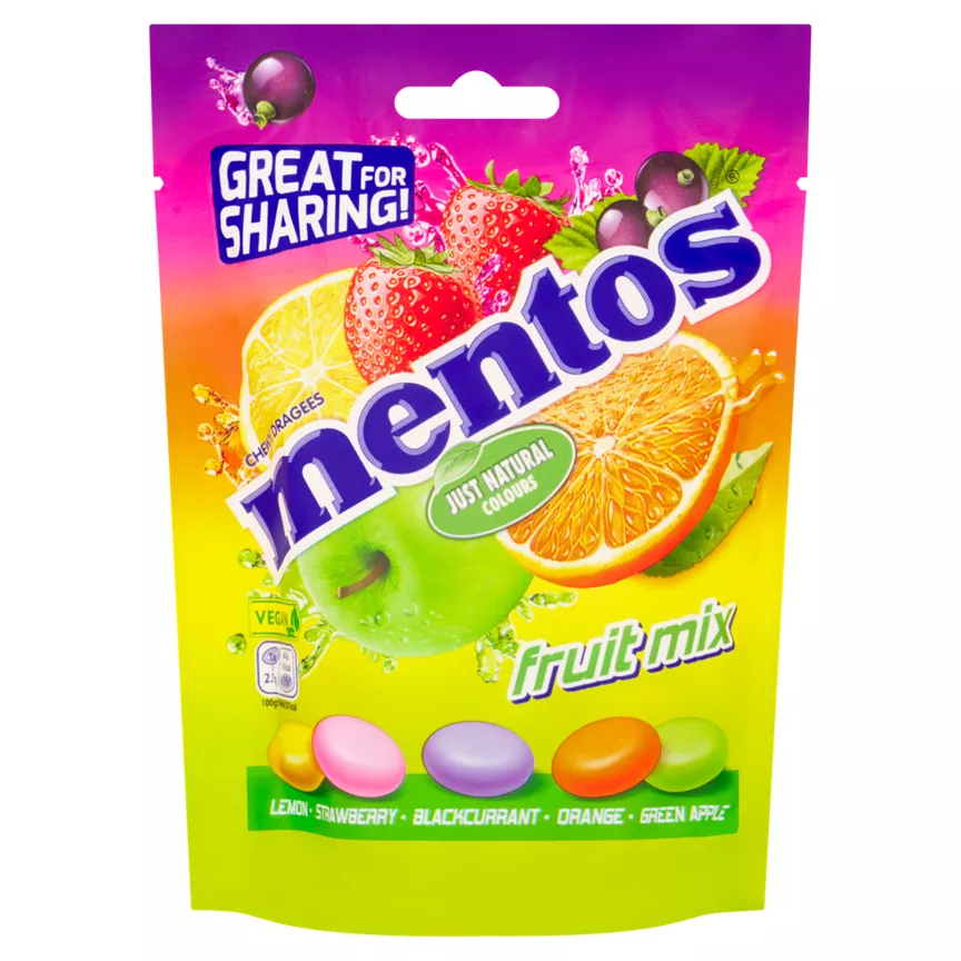 Mentos Fruit Mix Chewy Dragees 140g - Image 1