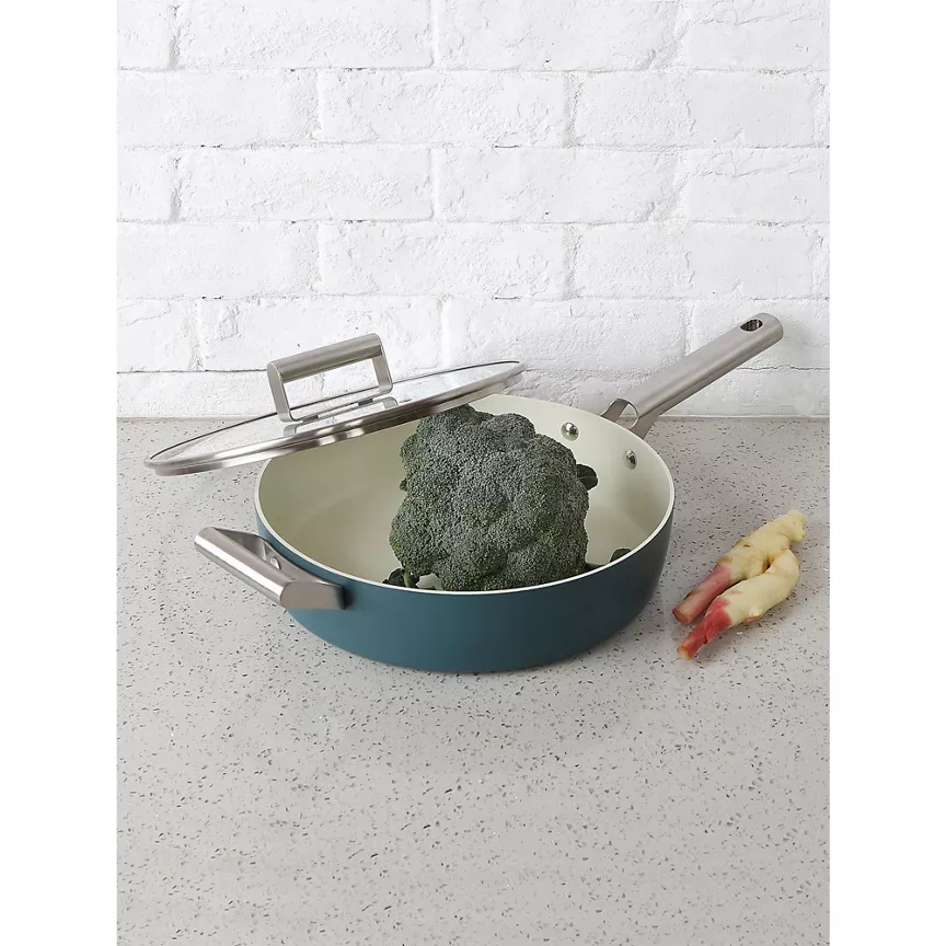 George Home Teal Retro Lidded Saute Pan - 28cm
