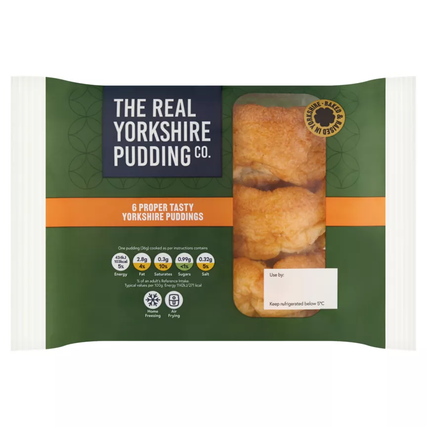 The Real Yorkshire Pudding Co. 6 Proper Tasty Yorkshire Puddings 228g