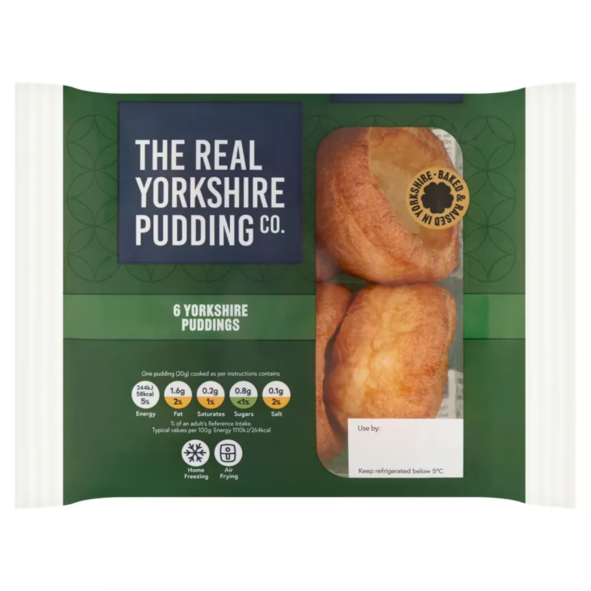 The Real Yorkshire Pudding Co. 6 Yorkshire Puddings 132g