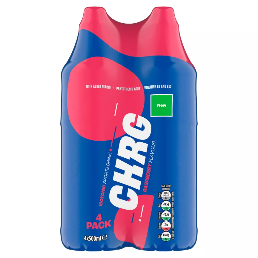 ASDA Chrg Raspberry Flavour Isotonic Sports Drink 4 x 500ml