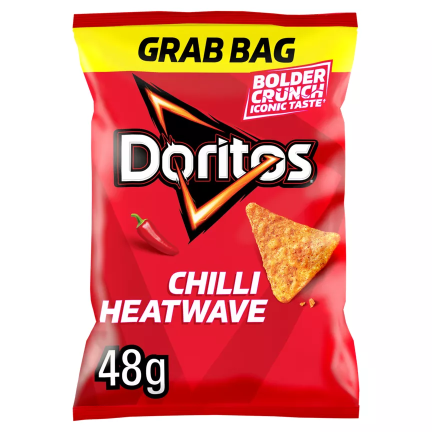 Doritos Chilli Heatwave Tortilla Chips Grab Bag Crisps 48g