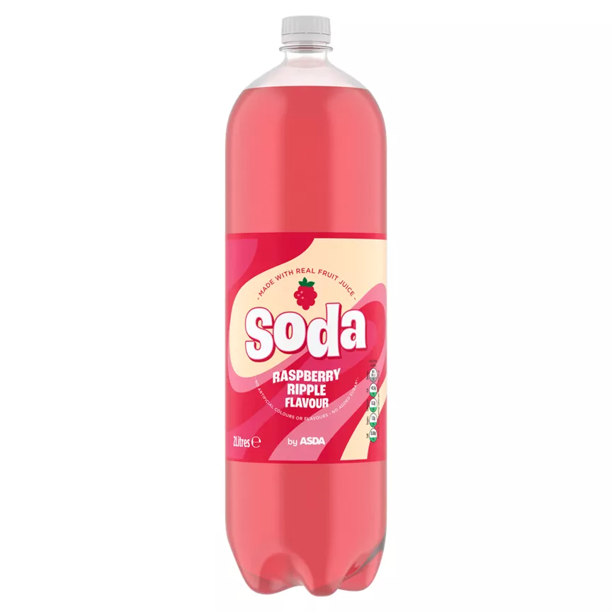 ASDA Raspberry Ripple Flavour Soda 2 Litres