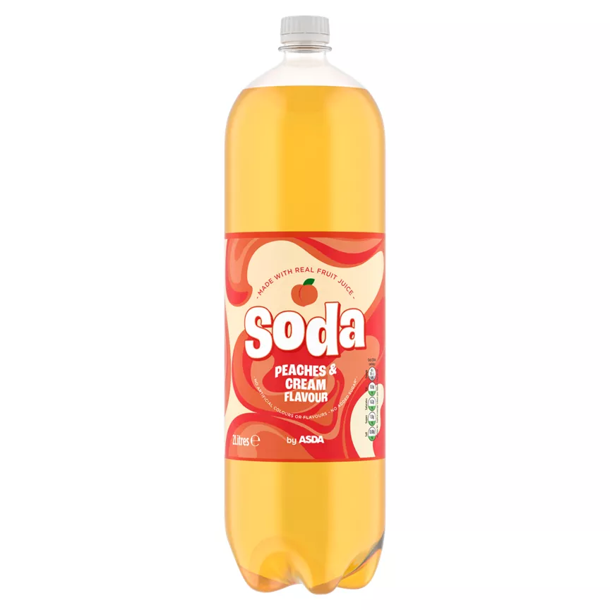 ASDA Peaches & Cream Flavour Soda 2 Litres