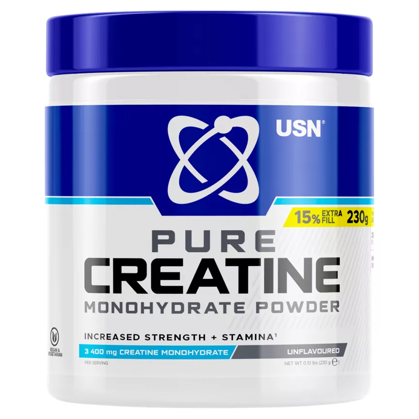 USN Pure Creatine Unflavoured Monohydrate Powder 230g