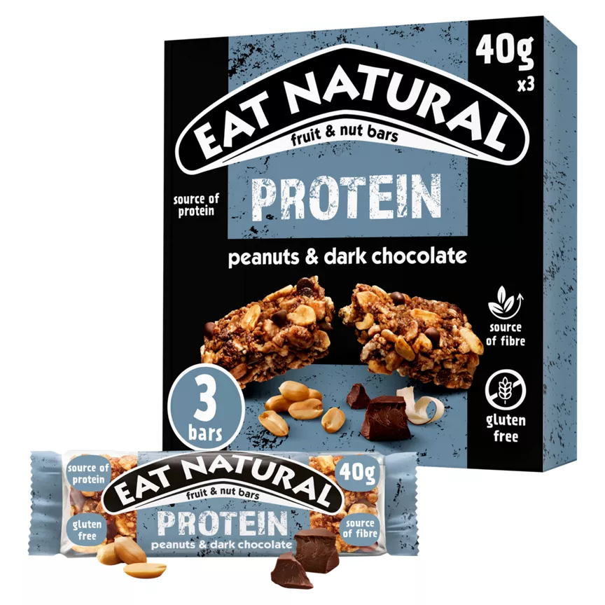 Eat Natural Protein Peanuts & Dark Chocolate Fruit & Nut Bars 3 x 40g