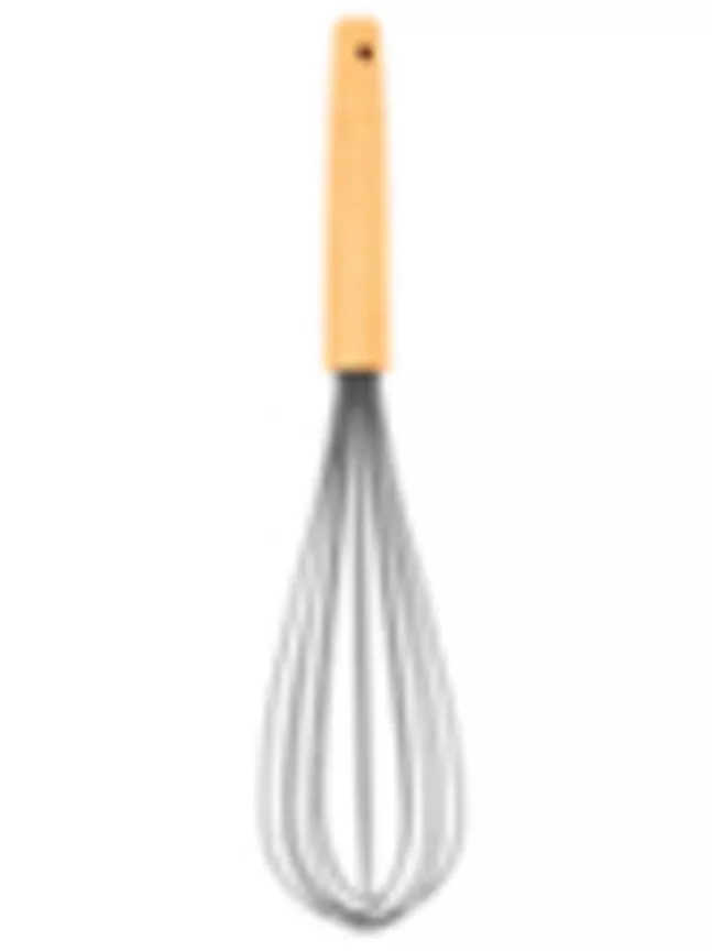 George Home Silver Wood & Silicone Whisk