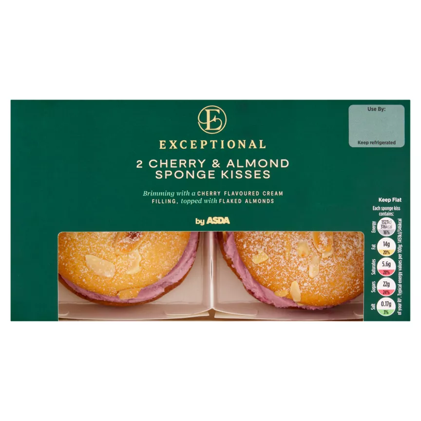 Exceptional by ASDA 2 Cherry & Almond Sponge Kisses