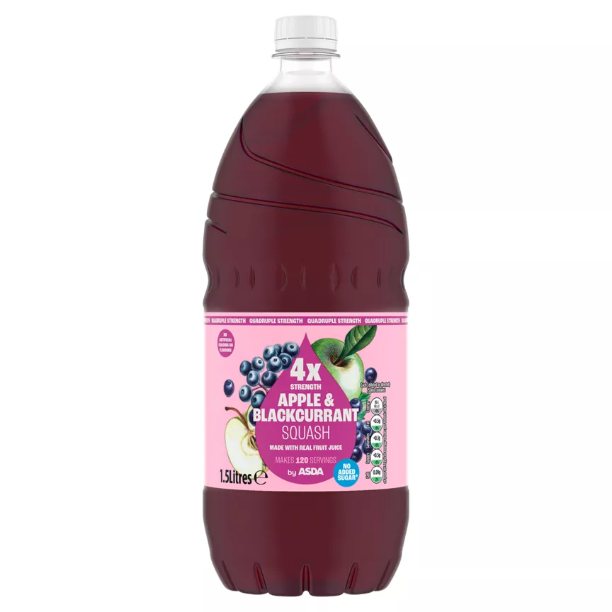 ASDA Quadruple Strength Apple & Blackcurrant Squash 1.5 Litres