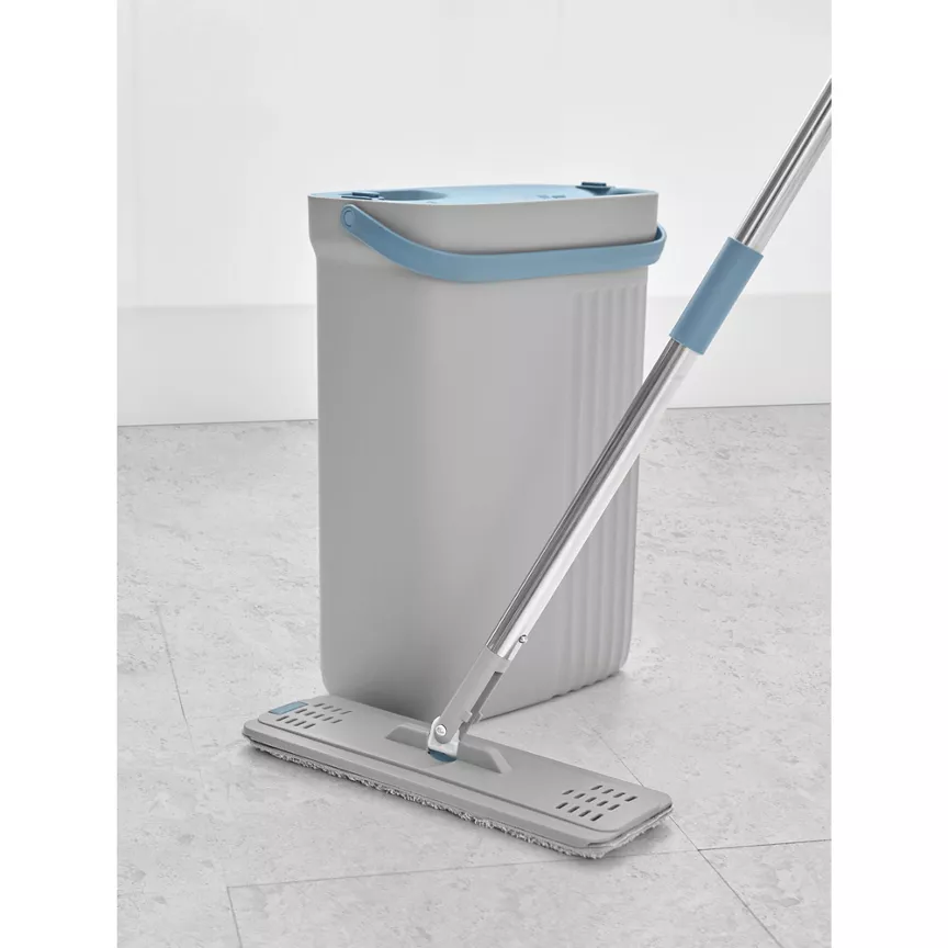 George Home Grey Flat Mop & Bucket Set