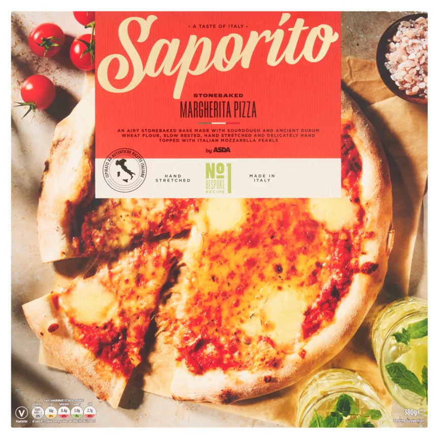 Saporito by Asda Stonebaked Margherita Pizza 380g