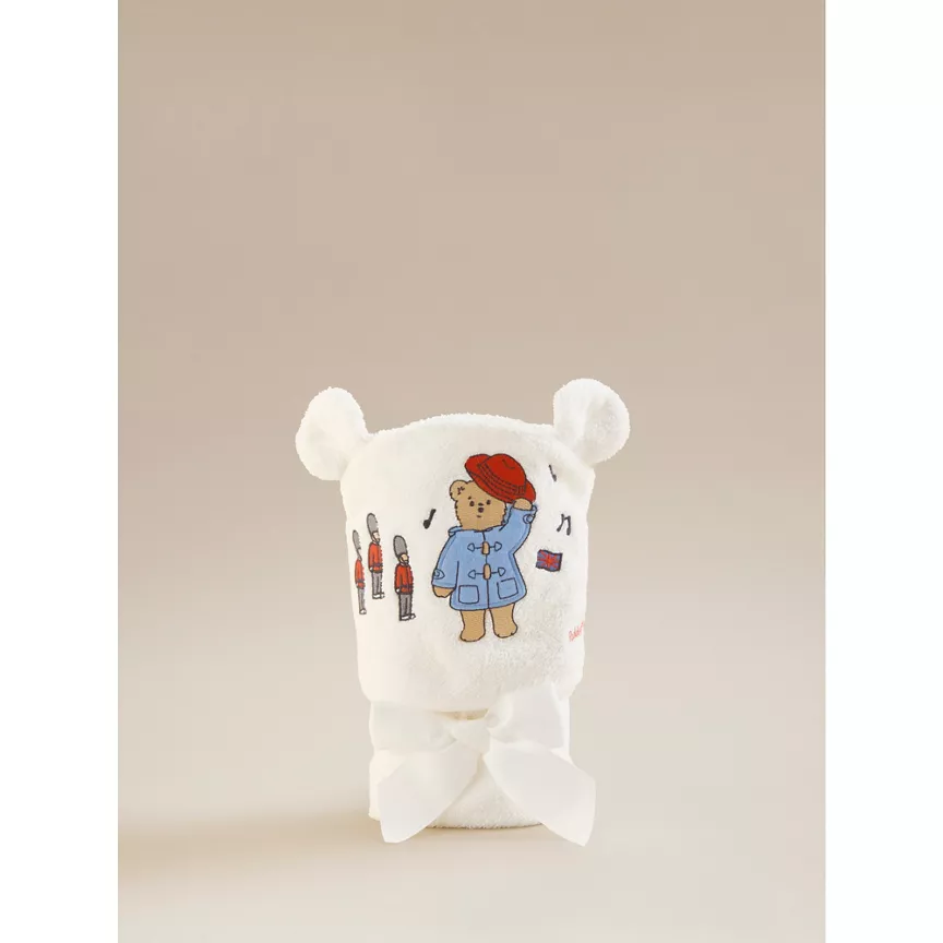 George Home Paddington Bear Blue & White Hooded Cotton Towel