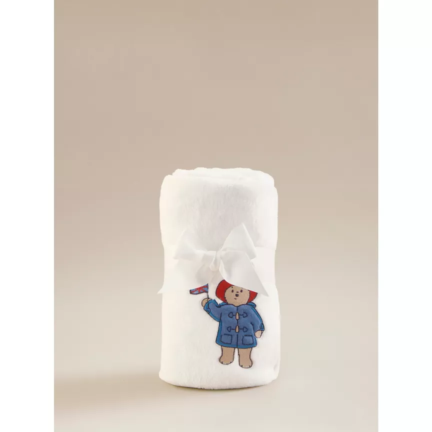 George Home Paddington Bear Blue & White Fleece Shawl