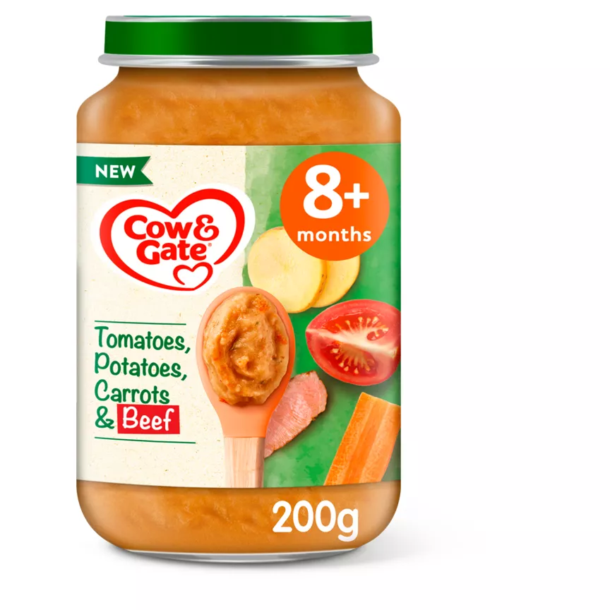 Cow & Gate Tomatoes, Potatoes, Carrots & Beef From 8 Months 200g