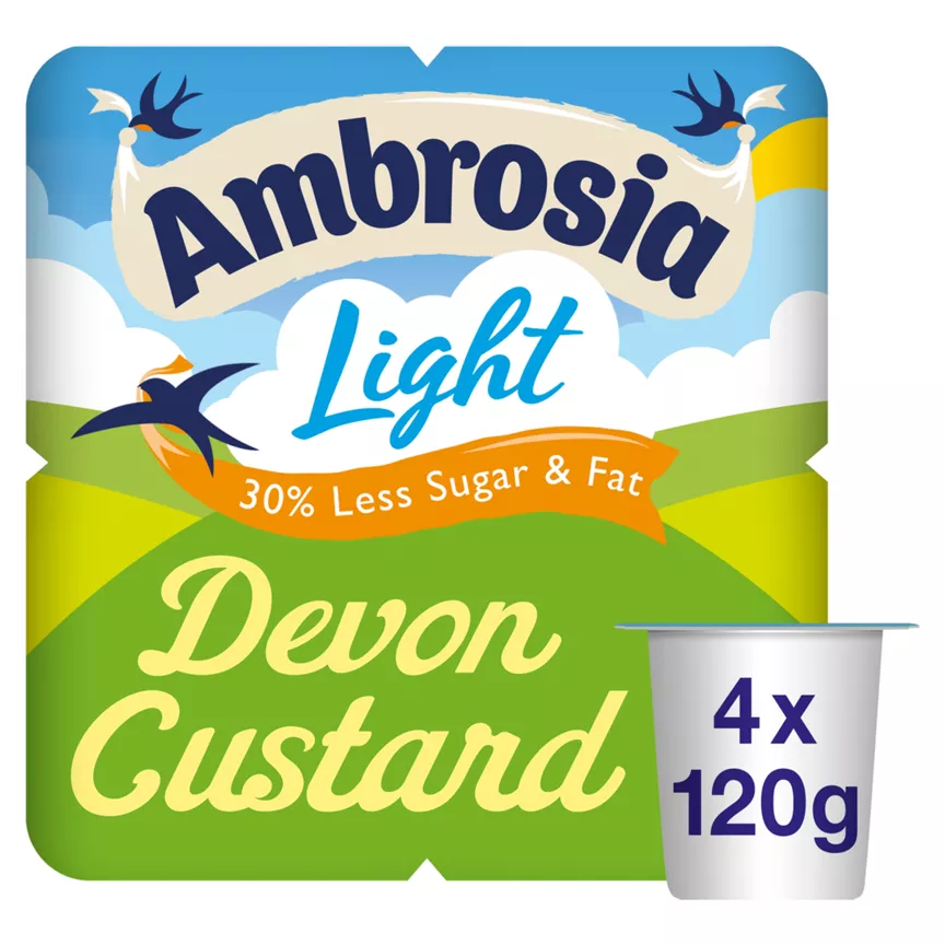 Ambrosia Light Devon Custard 4 x 120g (480g)