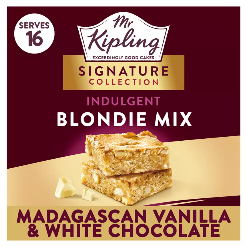 Mr Kipling Signature Collection Madagascan Vanilla & White Chocolate Indulgent Blondie Mix 368g