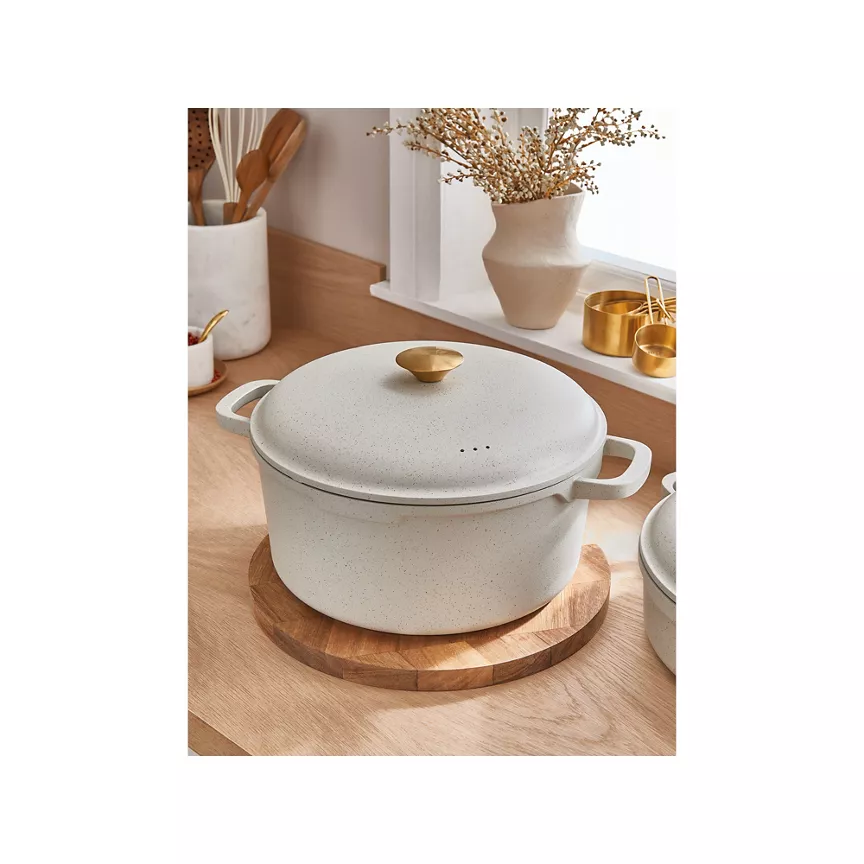 At Home with Stacey Solomon Cream Cast Aluminium Textured Stockpot