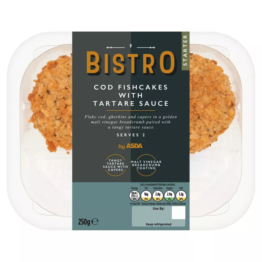 Bistro by ASDA Cod Fishcakes with Tartare Sauce 250g