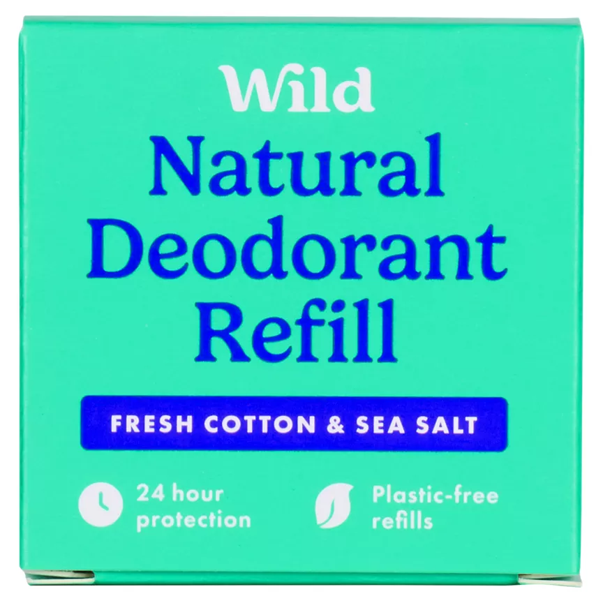 Wild Natural Deodorant Refill Fresh Cotton & Sea Salt 40g