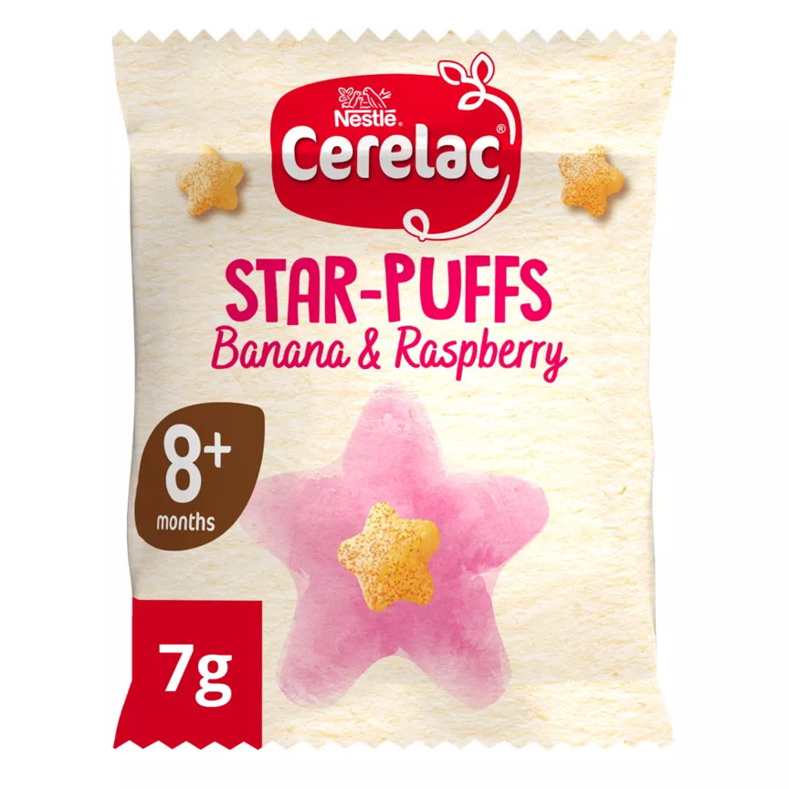 Cerelac Banana & Raspberry Star-Puffs 8+ Months 7g