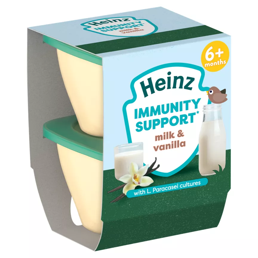 Heinz Milk & Vanilla Immunity Support 6+ Months 2 x 100g