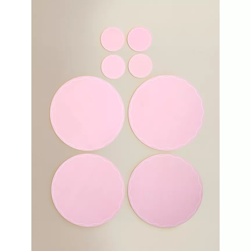 George Home Pink Corkback Placemat & Coaster Set