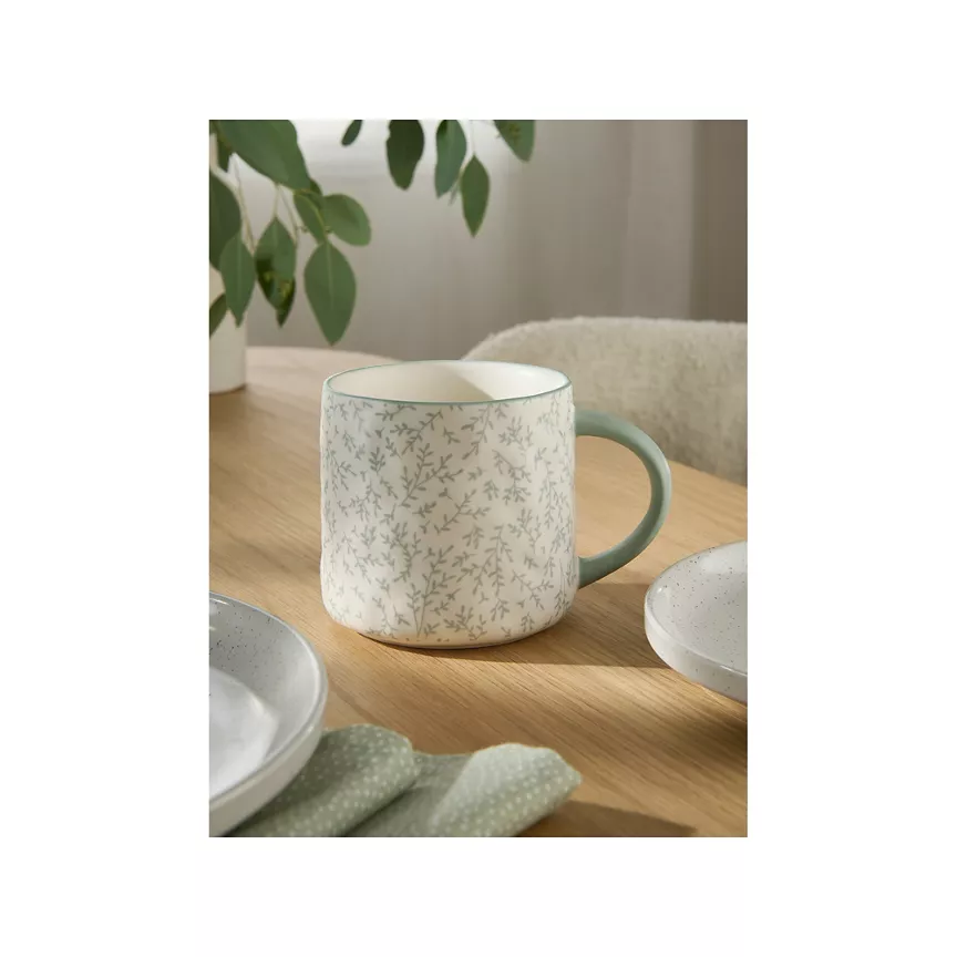 At Home with Stacey Solomon Green & White Vine Mug