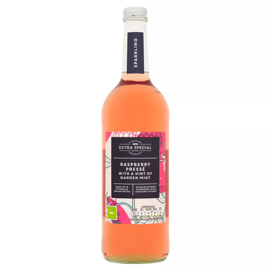 ASDA Extra Special Sparkling Raspberry Pressé with a Hint of Garden Mint 750ml