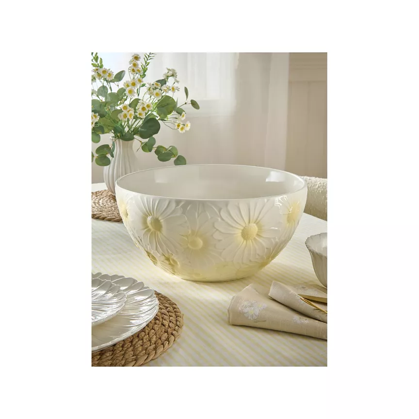 At Home with Stacey Solomon Yellow & White Daisy Ceramic Mixing Bowl