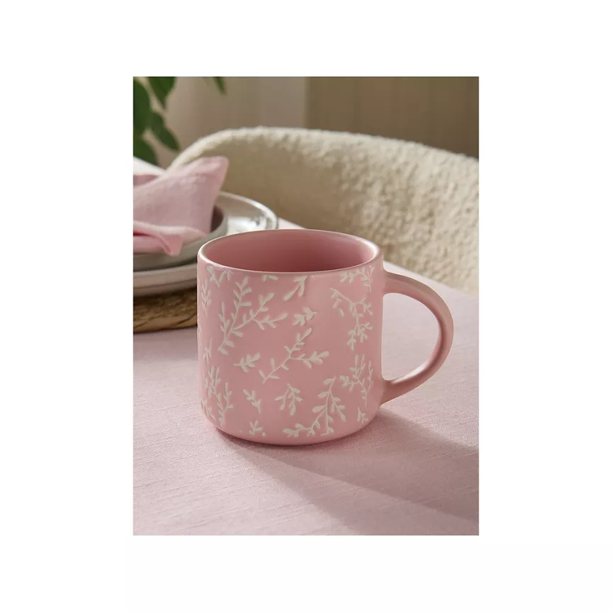 At Home with Stacey Solomon Pink & White Vine Mug