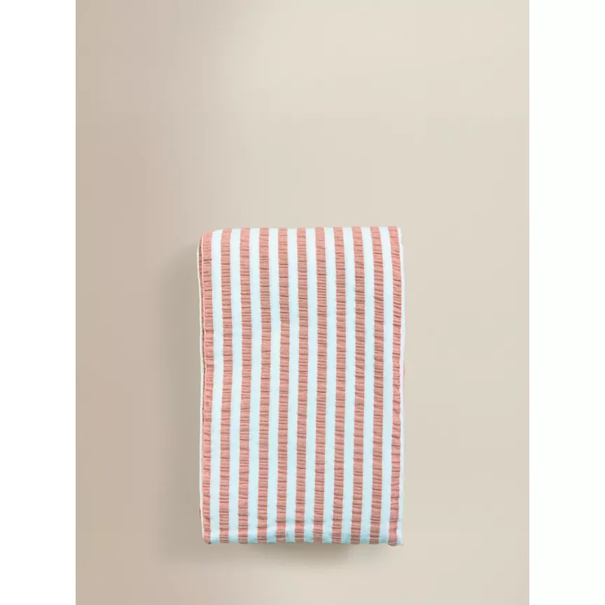 George Home Pink & White Seersucker Tablecloth