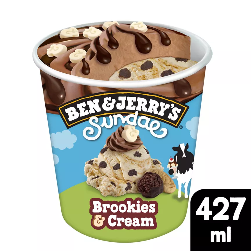 Ben & Jerry's Sundae Ice Cream Tub Brookies & Cream 427 ML