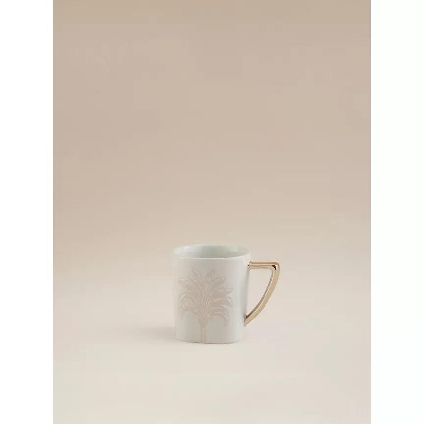 George Home White Palm Tree Wax Resist Mug