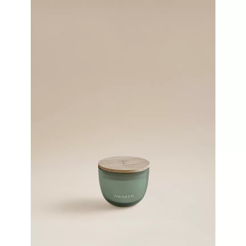 George Home Green Wellness Awaken Wooden Lid Candle