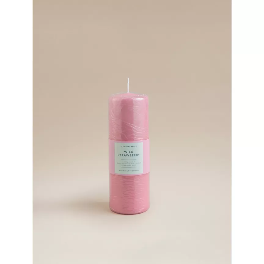 George Home Wild Strawberry Core Pillar Candle
