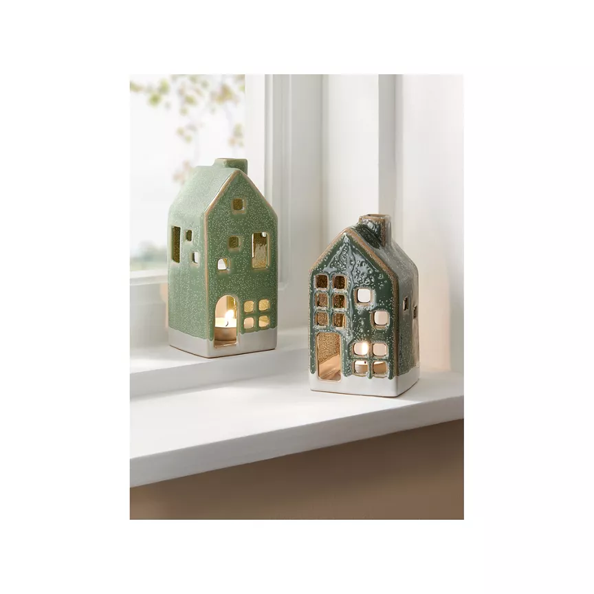 George Home Sanctuary House Tealight Holder - Set of 2