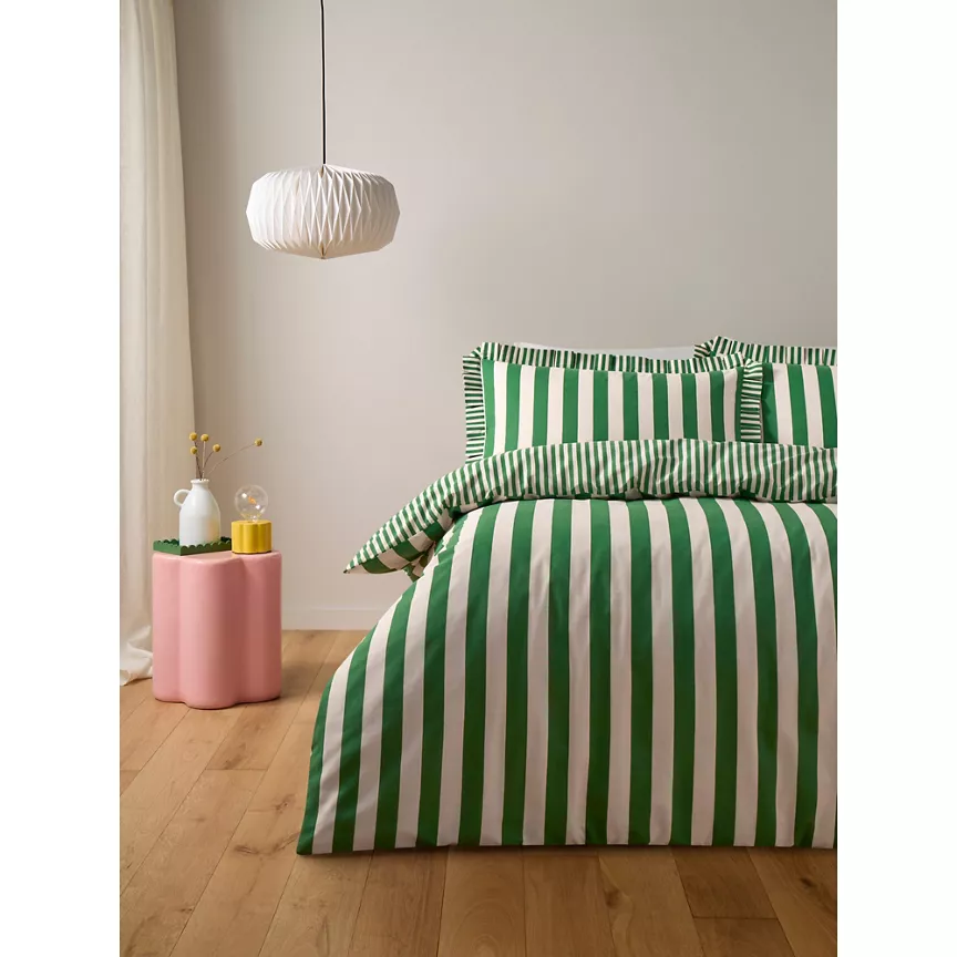 George Home Box Pleat Striped Duvet Set King