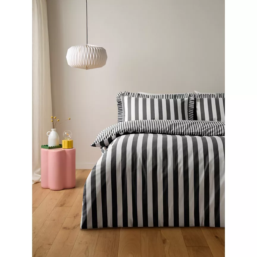 George Home Box Pleat Striped Duvet Set King