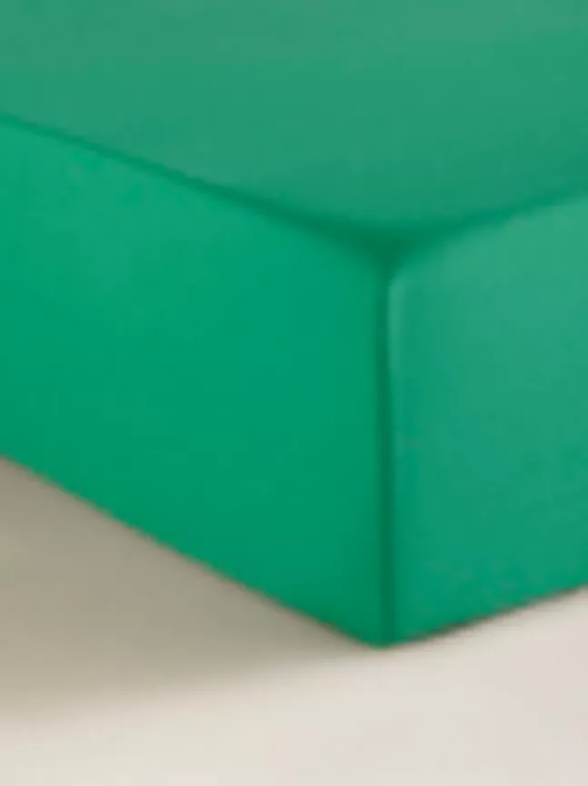 George Home Green Plain Fitted Sheet - King