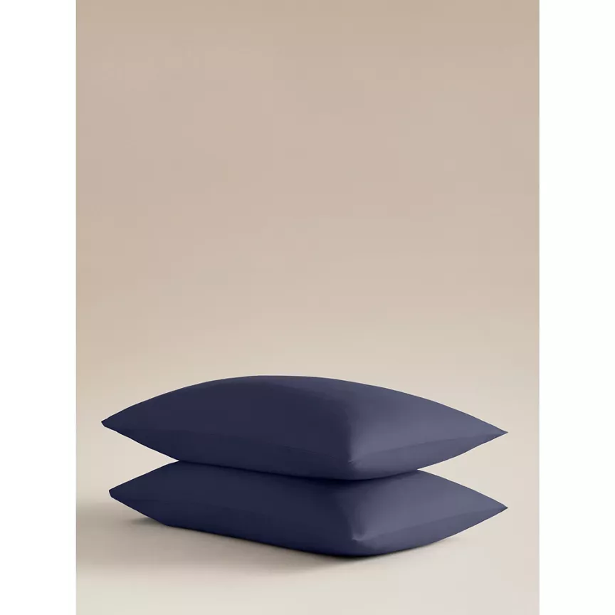 George Home Navy Plain Pillowcase Pair