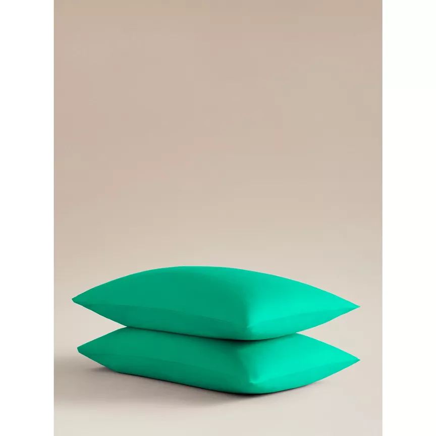 George Home Green Easycare Pillowcase Pair - Double