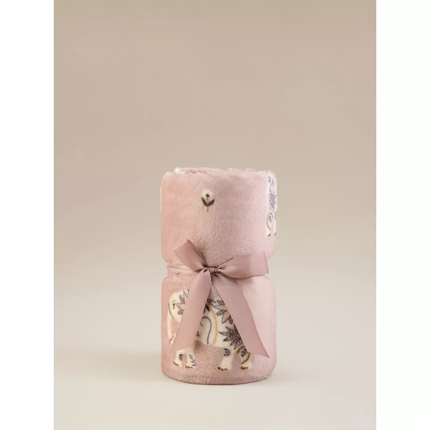 George Home Pink Elephant Supersoft Throw